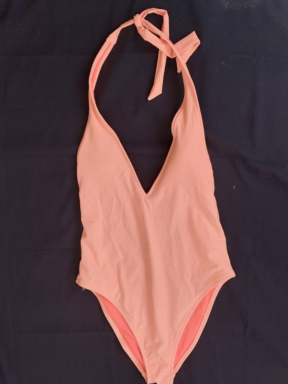 aerie Orange Halter One-Piece Swimsuit Size M